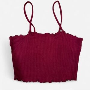 Bozzolo Burgundy Ribbed Tank Top